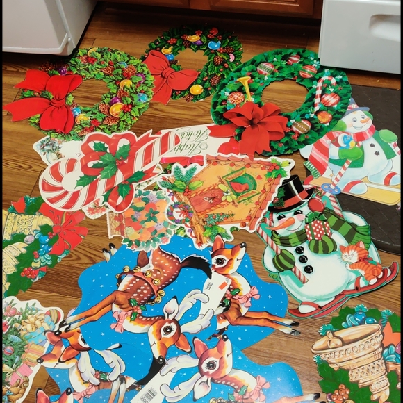 Vintage 1970s 80s Christmas cutouts window - Picture 5 of 16